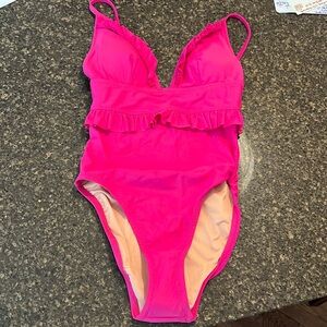 J Crew Hot pink one piece bathing suit